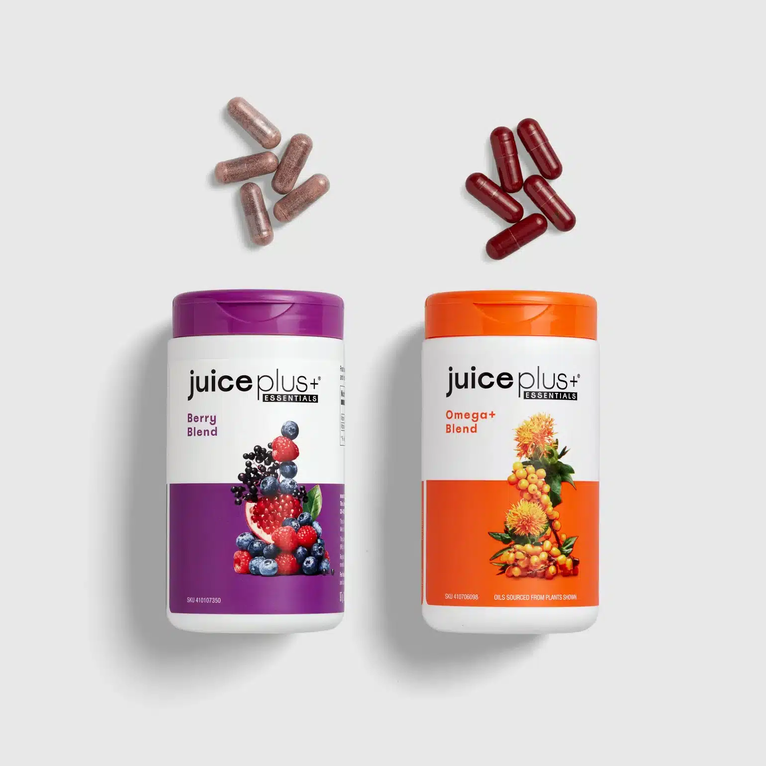 Juice Plus+ Beeren- und Omega+ Auslese Kapseln Orange Einzeln